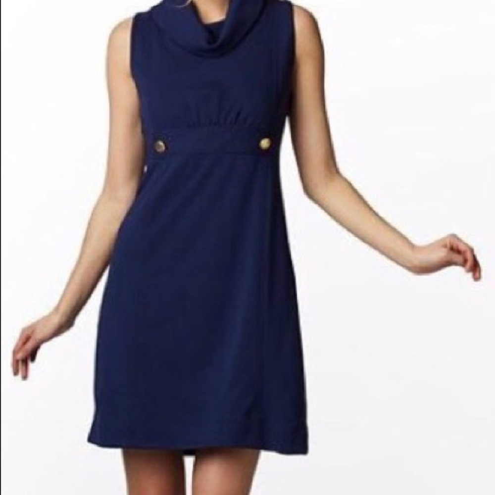 Blue cowl neck Lilly Pulitzer dress